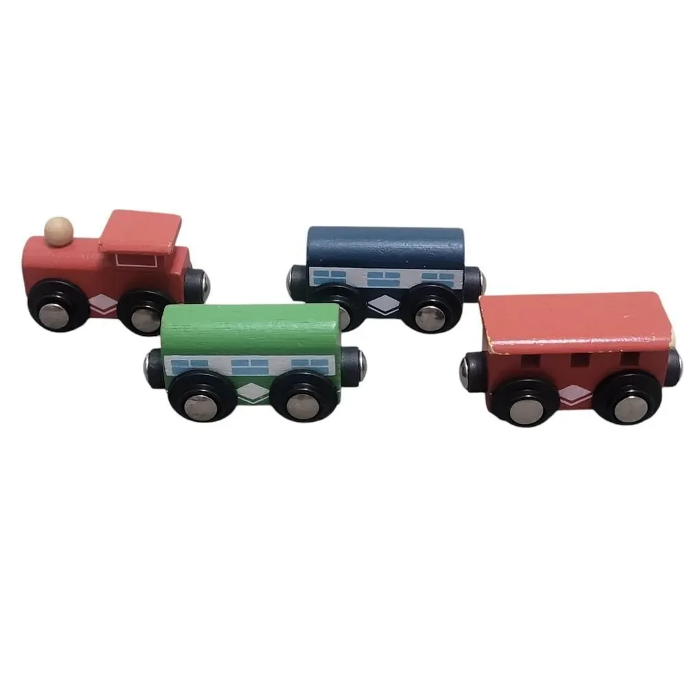 Wooden magnetic train and vehicles